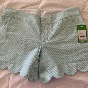 Lilly Pulitzer Shorely Blue Lucky Seersucker Buttercup Short Size 4